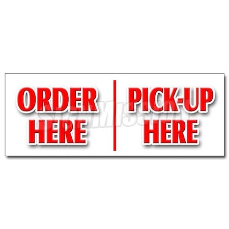 ORDER HERE PICK-UP HERE DECAL Sticker Hamburger Pizza French Fry Ice Cream